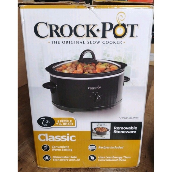 Crock Pot Classic The Original Slow Cooker 7 Quarts Round Black SCV700-B2-WM1 - Picture 4 of 4